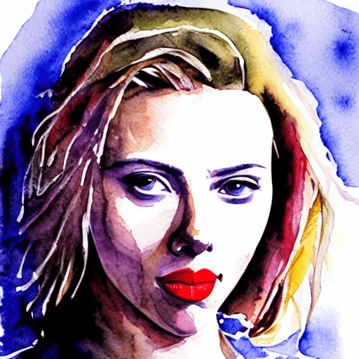 Watercolor Portrait of Scarlett Johansson